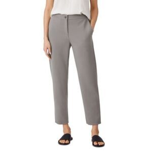 Eileen Fisher System Crepe Slim Ankle Pants - Gray - Size S - Modern & Chic